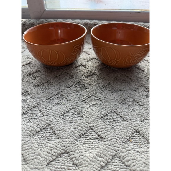 Hobby Lobby Fall 2025 Embossed Pumpkin Orange Cereal/Soup Bowls Set of 4NEW!! - Picture 6 of 14